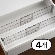 루노르 길이조절 서랍 칸막이 옷장정리 서랍정리, 4개, 투명