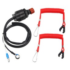주코토 유니버설 보트 아웃보드 엔진 모터 랜야드 야마하도하츠혼다 ATV 바이크용 긴급 정지 스위치 및 안전 테더 랜야드 킬, 2xSafety Tether Lanyards, 1개