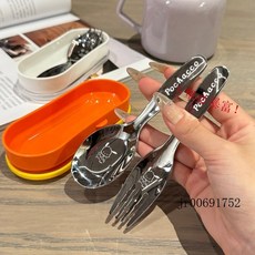 暴富賣場 便攜勺叉收納套裝316不銹鋼兒童餐具 可愛印花 湯勺叉子組, 獃萌【帕恰狗】白色,薄勺子【隨機款】, 1個