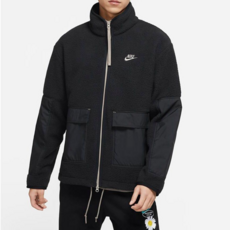 NIKE SW ESS 男子抓絨全拉鍊夾克黑色 PG2118-010