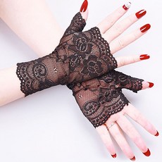 레이스 시스루 반장갑토시 플라워 패턴 쿨 핸드워머 got+12672Rs