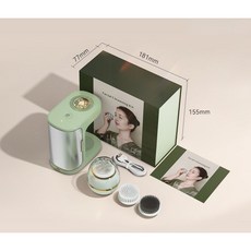 沐牧小店 電動硅膠潔面儀 防水 毛孔清潔 洗臉刷 3種刷頭 KF-2212, 綠色