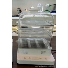 多功能家用食品級透明可視智能速蒸鍋, 1個, 白色（ 不鏽鋼蒸層）,110V美規, N/A
