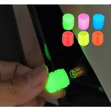 야광 타이어밸브캡 타이어 공기마개 에어캡 공기주입구 벨브캡 차량용 자동차 오토바이 자건거, 8개입, 옐로우