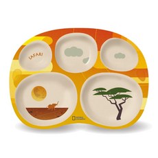 韓國 Lilfant 國家地理兒童學習餐具組，304不鏽鋼學習筷湯匙叉子，輔助筷學習碗杯子飯匙保溫水壺, 1個, 美耐皿餐盤