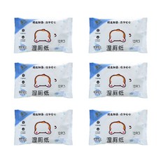 可沖式 濕廁紙 80抽, 44g, 12張, 6包