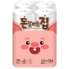 돈잘버는집 3겹 롤화장지, 30m, 12개입, 1개