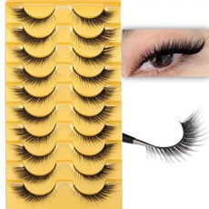 언더속눈썹폭스 아이 캣 속눈썹 연장 0.63인치 자연스러운 외관 푹신한 천사 인조 세트 10쌍, 01 16mm, 1개