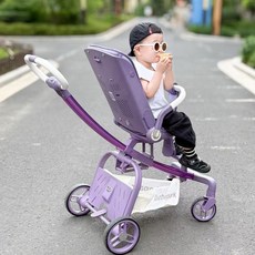 溜娃神器可坐雙向高景觀超輕便摺疊寶寶兒童嬰兒手推車汽車, 低配裸車不帶車棚備註顏色:低配裸車不帶車棚備註顏色