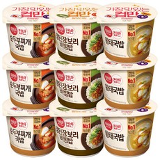 CJ 컵반 황태국밥170g 3개+강된장보리밥280g 3개+순두부찌개국밥173g 3개, 1세트, 1.869kg
