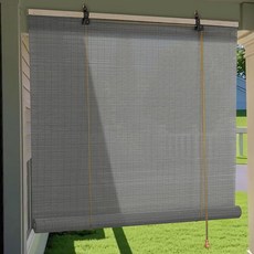 Soulitem 대나무 롤러 쉐이드 창문용 로마 쉐이드: 실내 창문 및 실외 파티오용 블라인드 현관 조명 필터링 햇빛 가리개용 롤업 쉬운 설치 너비 66cm X 높이 160c