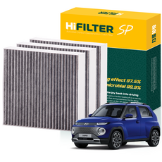 하이필터 현대 자동차 캐스퍼 활성탄 에어컨필터, 3개, 캐스퍼 (1세대 AX1) HI-V022