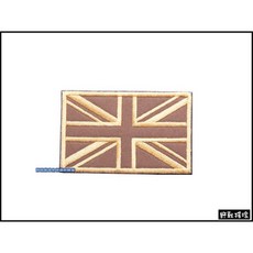 【野戰搖滾-生存遊戲】英國國旗刺繡臂章 肩章、識別章 英軍沙漠迷彩套服適用, 沙色, 1個