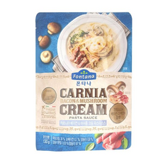 폰타나 베이컨 앤 머쉬룸 파스타소스 파스타소스 스파게티 가정용 간단요리, 130g, 3개