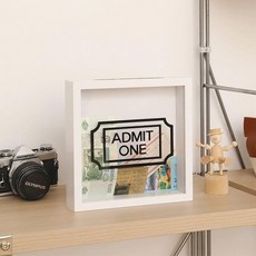 티켓 보관함 야구티켓 수집 홀더 투명 액자 티켓북 영화 15cm 하얀색, 15cmx15cm 10 선택했습니다, 1매, 흰색 텍스트 버전