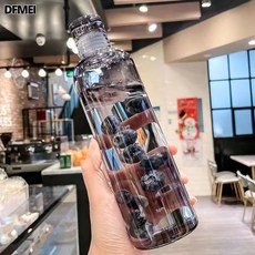 DFMEI 簡約帶刻度水杯塑料杯子便攜水瓶塑料杯耐高溫防摔學生運動隨手杯, 1個, 1L, 500ml黑色:pc 耐高溫