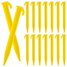 16팩 플라스틱 텐트 말뚝 튼튼한 해변 페그 재사용 가능한 캠핑 말뚝 스파이크 후크 여름 정원 장식 야외 잔디 방수포 118244, 16팩 플라스틱 텐트 말뚝, 튼튼한 해변 페그 재사용