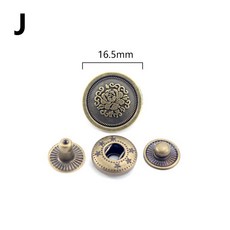 빈티지 금속 버튼 스냅 단추 프레스 스터드 바느질 버튼 가죽 공예 DIY 셔츠 의류 장식 10 세트 17mm