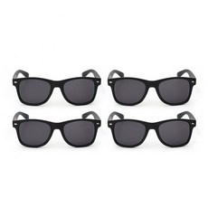 남녀공용 선글라스 4P 세트 UV차단 베이직 데일리 패션 선글라스 무광블랙, 남녀공용 선글라스 4P 세트 UV차단 베이직 데일리 패