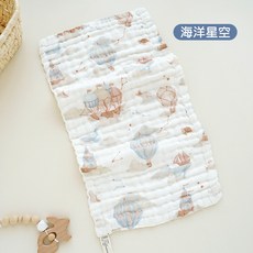桃園出貨 口水巾 夏季薄款嬰兒三角巾 防水圍兜 嬰兒口水巾紗布毛巾兒童小方巾純棉 口水巾嬰兒全棉360吸水圍嘴非防水新, 海洋星空（25*50cm）, 1個