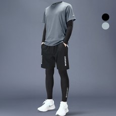 SUB22 남성 헬스복 트레이닝복 4종 세트 긴팔 언더레이어 러닝 운동복