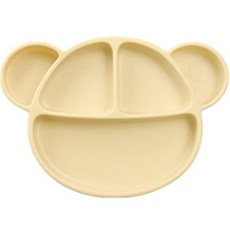 유아용 리틀 돗꼼 실리콘 흡착식판, 바닐라, 1개