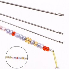 工具串珠子穿珠針專用針長針鉤針穿線針串珠針水晶寶石專用針, 1個, 側串珠針 短款17cm ,0.8mm-5根