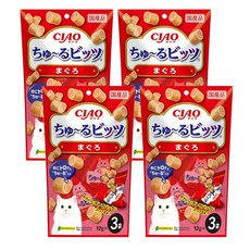 마더스캣 이나바 챠오 츄르비츠 촉촉한 고양이 져키 스낵 4종 콤보세트 컷팅된 츄르또, 츄르비츠 참치맛 4개, 1세트