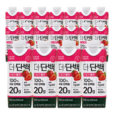 빙그레 더단백 드링크 딸기 / 단백질 프로틴 보충 음료, 18개, 250ml