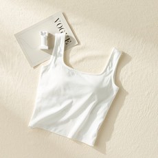 萊賽爾涼感美背加肥大碼自備胸墊固定一體交叉露背吊帶背心女外穿