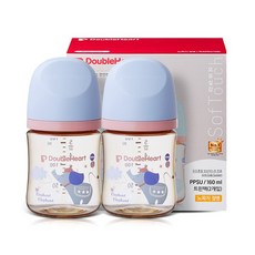 더블하트 모유실감 3세대 PPSU 디어프렌즈 젖병 트윈팩(젖꼭지미포함), 꿈꾸는코끼리, 160ml, 1세트 꿈꾸는코끼리, 160ml, 1세트