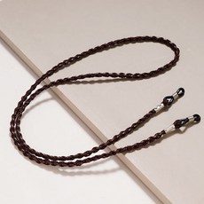 가죽 스타일 꽈배기 안경줄(브라운) hii+4503Zk