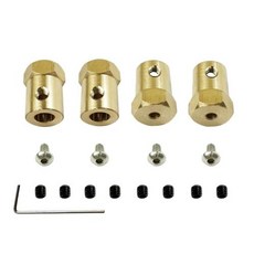 고무 드리프트 타이어 업그레이드 휠 허브 소프트 WPL D12 D42 RC 자동차 예비 부품 액세서리 어린이 장난감 4 개, 5) brass adapter, 1개