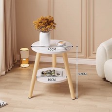 원형 사이드 테이블 소파 거실 협탁 침대 협탁 홈 인테리어 미니 모던 원형 틈새선반, 12. 40x52 아이보리 (2단)