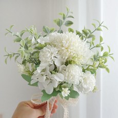 엘블랑꼬 조화 수국 미니 부케, 화이트, 1개
