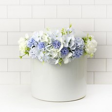 포유더샵 납골함장식모음 납골당 리스 유골함 납골당꾸미기 봉안당 추모꽃 조화장식 코너형, 납골함장식 수국알륨블루엔크림