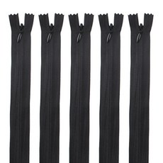 Joeunmall 콘솔지퍼 25cm 숨은지퍼 치마 바지 10인치, 322 블랙-소, 5개