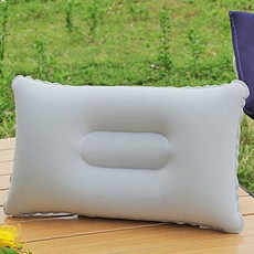 야외 휴대용 공기 주입식 목 받침 베개 경량 접이식 수면 쿠션 차량 여행 등산, 1개, 네이비