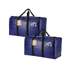 Cryster 투명 무빙 백 2팩 - 강화된 손잡이와 이중 지퍼가 있는 튼튼한 보관 토트 포장 정리 및 이동을 위한 엑스트라 라지 2가지 방법으로 운반