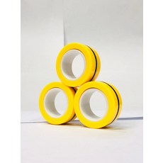 손가락 자석 반지 피젯 장난감 세트 성인 스피너 링 스트레스 해소 불안 완화 치료 3 개, [26] Yellow, 1개
