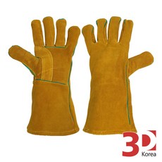 부드러운 착용감 소가죽 내열 용접 장갑 / 장목 / 생활방수 방열 작업 장갑, 1개