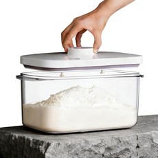 LivLab 쌀 용기 - 4.5kg(10파운드)/5.6KG/5QT 시리얼 디스펜서 보관 용기 통 계량 컵 음식 통 가정용 주방 식료품 저장실 정리용 (D1065), 밀키 화이트-2
