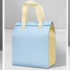 [bag in bag] 일회용 테이크아웃 보온보냉백 이쁜디자인 크리스마스 은박가방 보온 배달용 선물용, 1개, 파스텔블루