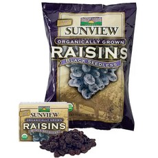 썬뷰 유기농 건포도 스낵팩, 198g, 4개