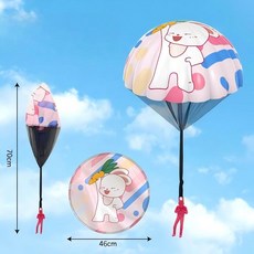 미니 낙하산 어린이 장난감 던지기놀이, 1개, 토끼