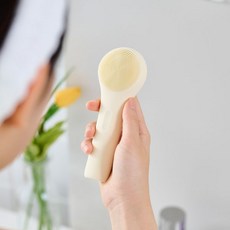 노멀라이프 진동클렌저 실리콘 미세모 온열 브러쉬 세안기 모공 클렌저 크림 아이보리, 크림 핑크