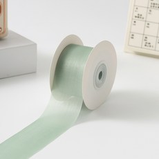 올리브파티 밀키 실크 오간디 리본 4cm 20야드 18M 청첩장 선물포장, 1개, 그린빈