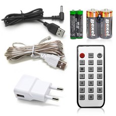 촘스토리 LED 시계 소모품 리모컨 전원케이블 저속어댑터, 전원케이블_3.5파이 USB케이블