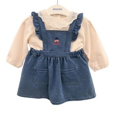 압소바 2001 중계점 # 신생아 백일 돌 기념일 선물 고급진 레이스로 여아스러운 멋을 준 로미에 진 점퍼 스커트 SET