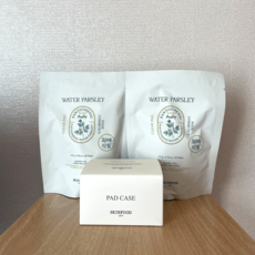 스킨푸드 판토테 워터 파슬리 클리어 패드 30매 리필 x 2개 + 패드케이스, 30매입